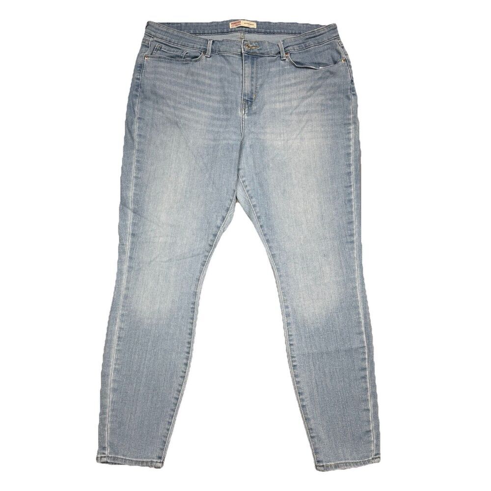 Signature Levi Strauss Skinny Jeans Womens 18 Blue Stretch Denim Measure 37x27.5